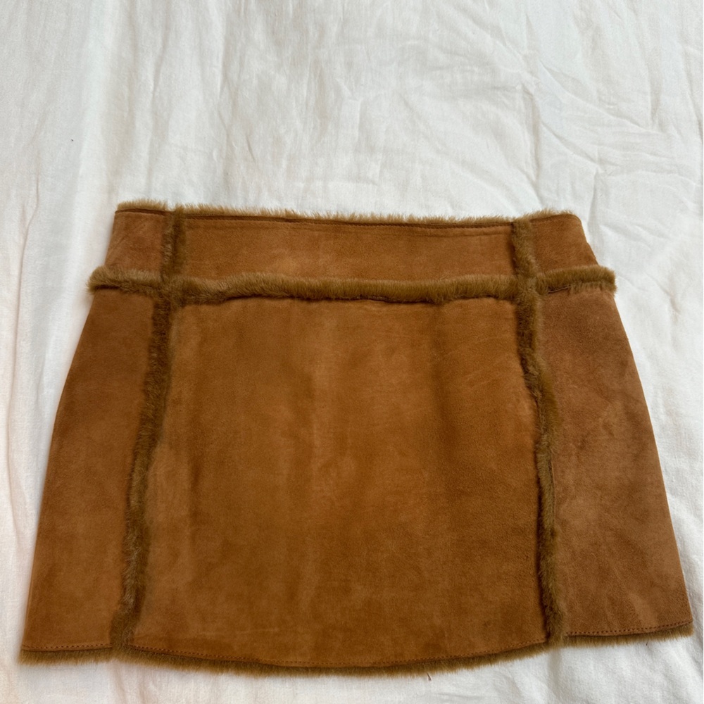 UGG Cognac Shearling Mini Skirt